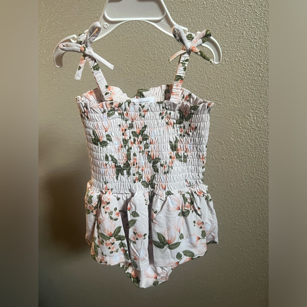Angel Dear Floral Smocked Bubble with Skirt 18-24M